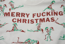 画像をギャラリービューアに読み込む, VINTAGE ビンテージ MERRY FUCKING XMAS 四十八手 骸骨ドクロ半袖Ｔシャツ ホワイト サイズFREE 美品 中古 4c075787 