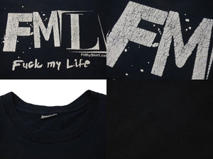 VINTAGE ヴィンテージ FML ファック マイ ライフ Filthy Shirt.com 半袖Tシャツ コットン ネイビー ホワイト 古着 美品 中古 4c075788 