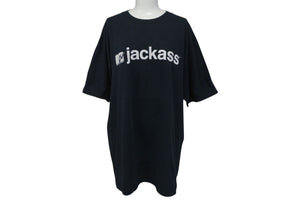 VINTAGE ヴィンテージ Jackass ジャッカス プロモーション半袖Tシャツ 2005 コットン ブラック ホワイト サイズL 良品 中古 4c075801 