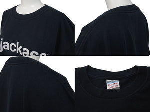 VINTAGE ヴィンテージ Jackass ジャッカス プロモーション半袖Tシャツ 2005 コットン ブラック ホワイト サイズL 良品 中古 4c075801 
