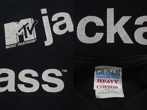 VINTAGE ヴィンテージ Jackass ジャッカス プロモーション半袖Tシャツ 2005 コットン ブラック ホワイト サイズL 良品 中古 4c075801 