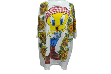 VINTAGE ヴィンテージ TWEETY トゥイーティー 半袖Tシャツ LOONEY TUNES ルーニーテューンズ ホワイト 美品 中古 4c075810 