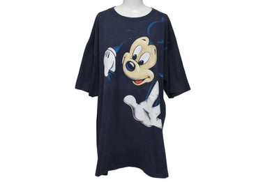 VINTAGE ヴィンテージ ミッキー ミッキー オフィシャル 半袖Tシャツ コットン ネイビー ベージュ ONE SIZE 良品 中古 4c075813 