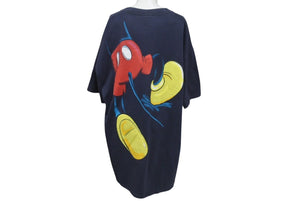 VINTAGE ヴィンテージ ミッキー ミッキー オフィシャル 半袖Tシャツ コットン ネイビー ベージュ ONE SIZE 良品 中古 4c075813 