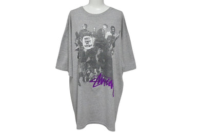 OLD STUSSY オールドステューシー フォト半袖Tシャツ 古着 ヴィンテージ コットン グレー ブラック サイズXL 美品 中古 4c075818 