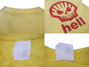 VINTAGE ヴィンテージ シェル パロディ ヘル半袖Tシャツ コットン イエロー レッド サイズL 良品 中古 4c075822 
