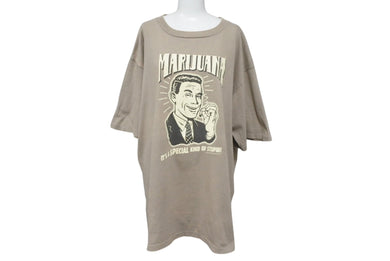 VINTAGE ヴィンテージ MARIJUANA マリファナ 半袖Tシャツ IT'S A SPECIAL KIND OF STUPID サンドベージュ サイズXL 古着 良品 中古 4c075824