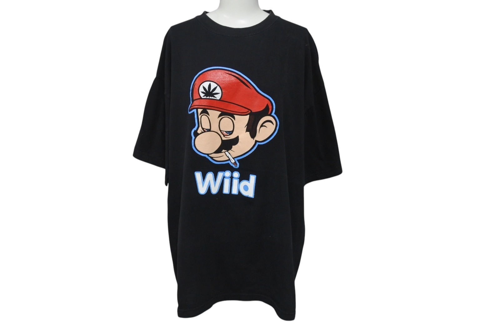 VINTAGE ヴィンテージ マリオ パロディ Wiid 半袖Tシャツ サイズXL WEED ウィード マリファナ 古着 ブラック 美品 中古 4c075827 VINTAGE ヴィンテージ マリオ パロディ Wiid 半袖Tシャツ サイズ