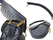 Load image into Gallery viewer, 極美品 Christian Dior クリスチャンディオール デニムトロッターサドルバッグ ネイビー ガリアーノ期 中古 4c075841