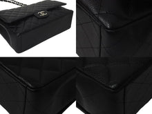 Load image into Gallery viewer, 極美品 CHANEL シャネル マトラッセ33 Wフラップ Wチェーン ショルダーバッグ 15番台 キャビアスキン ブラック シルバー金具 中古 4c075851