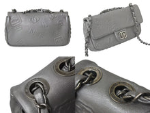 Load image into Gallery viewer, CHANEL シャネル チェーンショルダーバッグ 型押し 19番台 グレー 2014年 ココマーク シルバー金具 美品 中古 4c075852