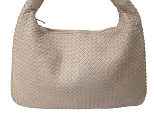 BOTTEGA VENETA ボッテガヴェネタ イントレチャート ワンショルダーバッグ ホーボーバッグ ラージ ピンクベージュ 美品 中古 4c075857