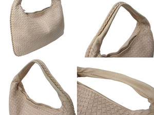 BOTTEGA VENETA ボッテガヴェネタ イントレチャート ワンショルダーバッグ ホーボーバッグ ラージ ピンクベージュ 美品 中古 4c075857