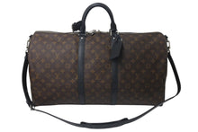 Load image into Gallery viewer, 極美品 LOUIS VUITTON ルイヴィトン キーポルバンドリエール55 ボストンバッグ M56714 モノグラムマカサー ブラック 中古 4c075858