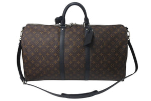 極美品 LOUIS VUITTON ルイヴィトン キーポルバンドリエール55 ボストンバッグ M56714 モノグラムマカサー ブラック 中古 4c075858