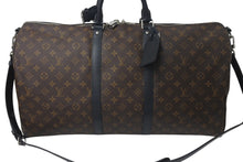 Load image into Gallery viewer, 極美品 LOUIS VUITTON ルイヴィトン キーポルバンドリエール55 ボストンバッグ M56714 モノグラムマカサー ブラック 中古 4c075858
