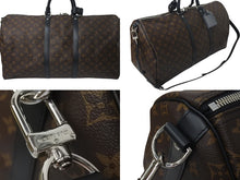 Load image into Gallery viewer, 極美品 LOUIS VUITTON ルイヴィトン キーポルバンドリエール55 ボストンバッグ M56714 モノグラムマカサー ブラック 中古 4c075858