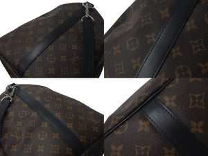 極美品 LOUIS VUITTON ルイヴィトン キーポルバンドリエール55 ボストンバッグ M56714 モノグラムマカサー ブラック 中古 4c075858