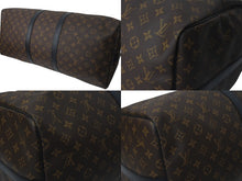 Load image into Gallery viewer, 極美品 LOUIS VUITTON ルイヴィトン キーポルバンドリエール55 ボストンバッグ M56714 モノグラムマカサー ブラック 中古 4c075858