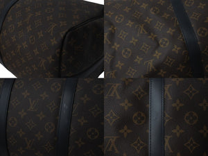 極美品 LOUIS VUITTON ルイヴィトン キーポルバンドリエール55 ボストンバッグ M56714 モノグラムマカサー ブラック 中古 4c075858
