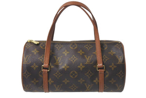 LOUIS VUITTON ルイヴィトン パピヨンPM 26 筒形 ハンドバック ブラウン モノグラム M51366 美品 中古 4c075859