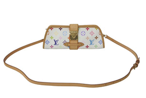 極美品 LOUIS VUITTON ルイヴィトン バッグ シャーリー 村上隆 モノグラムマルチカラー ホワイト M40049 ゴールド金具 中古 4c075863