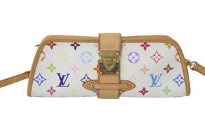 極美品 LOUIS VUITTON ルイヴィトン バッグ シャーリー 村上隆 モノグラムマルチカラー ホワイト M40049 ゴールド金具 中古 4c075863