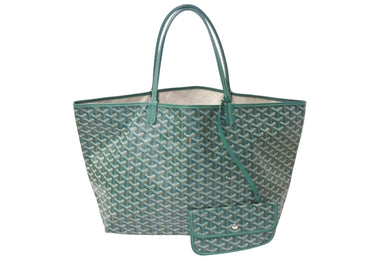 新品同様 GOYARD ゴヤール SAINT LOUIS GM サンルイGM トートバッグ PVCコーティングキャンバス グリーン 中古 4c075865
