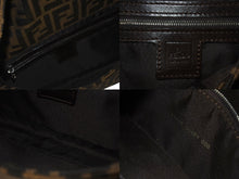 Load image into Gallery viewer, FENDI フェンディ マンマバケット ワンショルダーバッグ ズッカ柄 コットンキャンバス レザー シルバー金具 ブラウン 美品 中古 4c075869