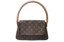 Load image into Gallery viewer, 極美品 LOUIS VUITTON ルイヴィトン モノグラム ミニルーピング ショルダーバッグ M51147 PVC レザー ブラウン 中古 4c075871