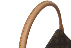 極美品 LOUIS VUITTON ルイヴィトン モノグラム ミニルーピング ショルダーバッグ M51147 PVC レザー ブラウン 中古 4c075871
