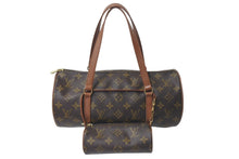 Load image into Gallery viewer, LOUIS VUITTON ルイヴィトン ハンドバック パピヨン30 GM 筒型 モノグラム M51385 ゴールド金具 ブラウン ポーチ付き 美品 中古 4c075872
