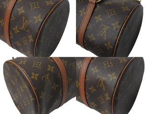 LOUIS VUITTON ルイヴィトン ハンドバック パピヨン30 GM 筒型 モノグラム M51385 ゴールド金具 ブラウン ポーチ付き 美品 中古 4c075872