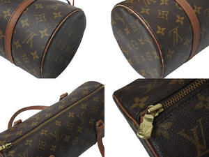 LOUIS VUITTON ルイヴィトン ハンドバック パピヨン30 GM 筒型 モノグラム M51385 ゴールド金具 ブラウン 美品 中古 4c075875