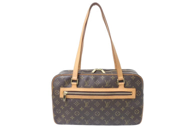 LOUISVUITTON ルイヴィトン シテGM ショルダーバッグ モノグラム M51181 PVC ヌメ革 ブラウン ゴールド金具 美品 中古 4c075879