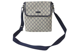 GUCCI グッチ クロスショルダーバッグ ボディバッグ GGスプリーム ベージュ 223666 525040 シルバー金具 美品 中古 4c075890