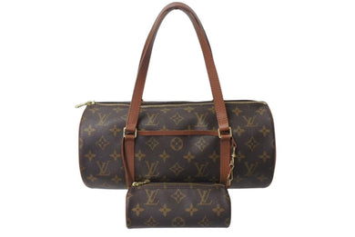 LOUIS VUITTON ルイヴィトン パピヨン30 モノグラムキャンバス ハンドバッグ 旧型 筒形 M51365 ブラウン 美品 中古 4c075892