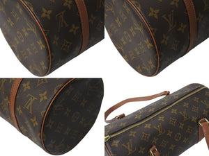 LOUIS VUITTON ルイヴィトン パピヨン30 モノグラムキャンバス ハンドバッグ 旧型 筒形 M51365 ブラウン 美品 中古 4c075892