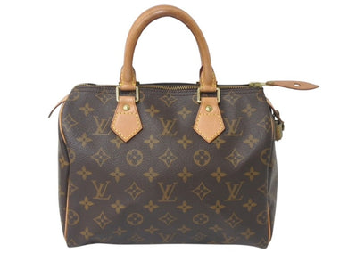 LOUIS VUITTON ルイヴィトン スピーディ25 ハンドバッグ M41109 モノグラム PVC レザー ゴールド金具 ブラウン 美品 中古 4c075893