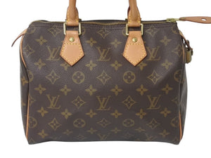 LOUIS VUITTON ルイヴィトン スピーディ25 ハンドバッグ M41109 モノグラム PVC レザー ゴールド金具 ブラウン 美品 中古 4c075893