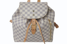 Load image into Gallery viewer, LOUIS VUITTON ルイヴィトン リュック バックパック スペロンBB N41578 ダミエアズール ホワイト PVC レザー ゴールド金具 中古 4c075894