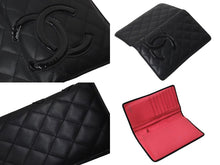 Load image into Gallery viewer, CHANEL シャネル 長財布 カンボンライン 22番台 ココマーク レザー エナメル ブラック ピンク シルバー金具 美品 中古 4c075896