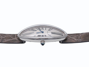 極美品 Cartier カルティエ ベニュワールアロンジェ W1532336 腕時計 K18 ホワイトゴールド レザー 中古 4c075898