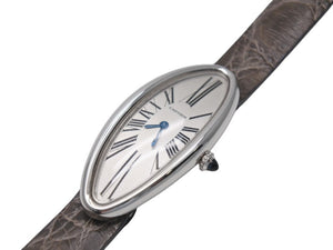 極美品 Cartier カルティエ ベニュワールアロンジェ W1532336 腕時計 K18 ホワイトゴールド レザー 中古 4c075898