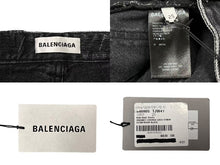 Load image into Gallery viewer, 新品同様 BALENCIAGA バレンシアガ デニムショーツ ハーフパンツ KICK SKATE SHORTS ブラック コットン サイズ25 シルバー金具 中古 4c075903