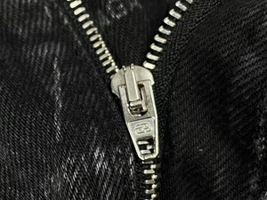 新品同様 BALENCIAGA バレンシアガ デニムショーツ ハーフパンツ KICK SKATE SHORTS ブラック コットン サイズ25 シルバー金具 中古 4c075903