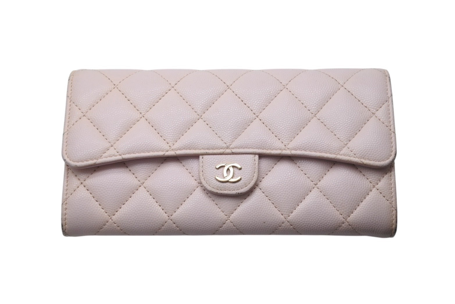 CHANEL シャネル マトラッセ 長財布 キャビアスキン ピンク 31番台 