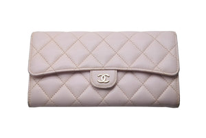 CHANEL シャネル マトラッセ 長財布 キャビアスキン ピンク 31番台 ゴールド金具 良品 中古 4c075905