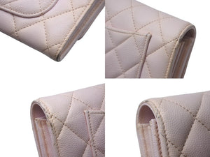 CHANEL シャネル マトラッセ 長財布 キャビアスキン ピンク 31番台 ゴールド金具 良品 中古 4c075905