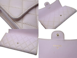 CHANEL シャネル マトラッセ 長財布 キャビアスキン ピンク 31番台 ゴールド金具 良品 中古 4c075905